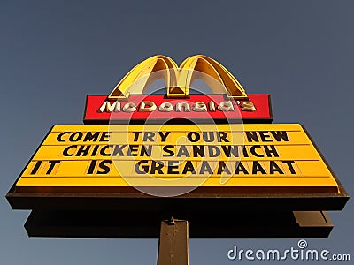 McDonaldâ€™s sign, Twin City Plaza, Somerville, MA, USA Editorial Stock Photo